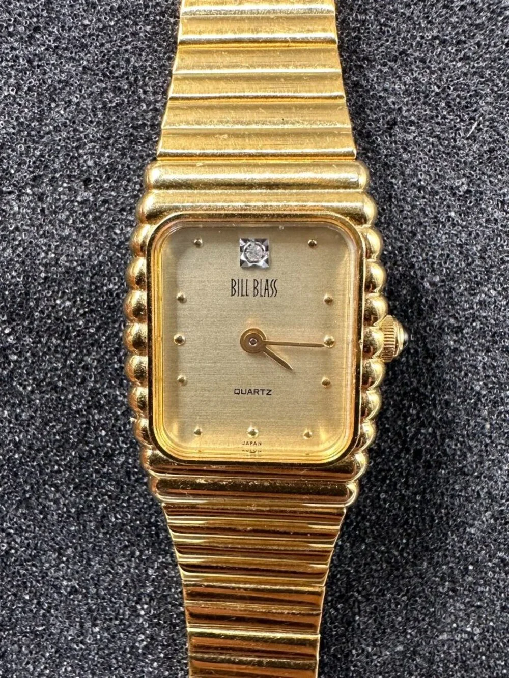 Vintage Bill Blass Watch Women Gold Tone Square Dial 18MM New Battery 6.5